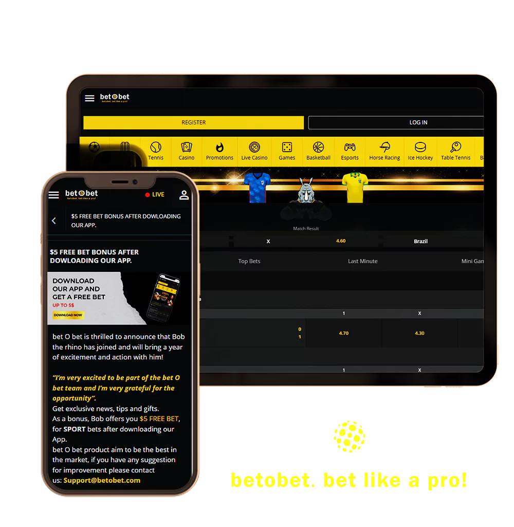 Download the Bet O Bet mobile app and place bets wherever you want.