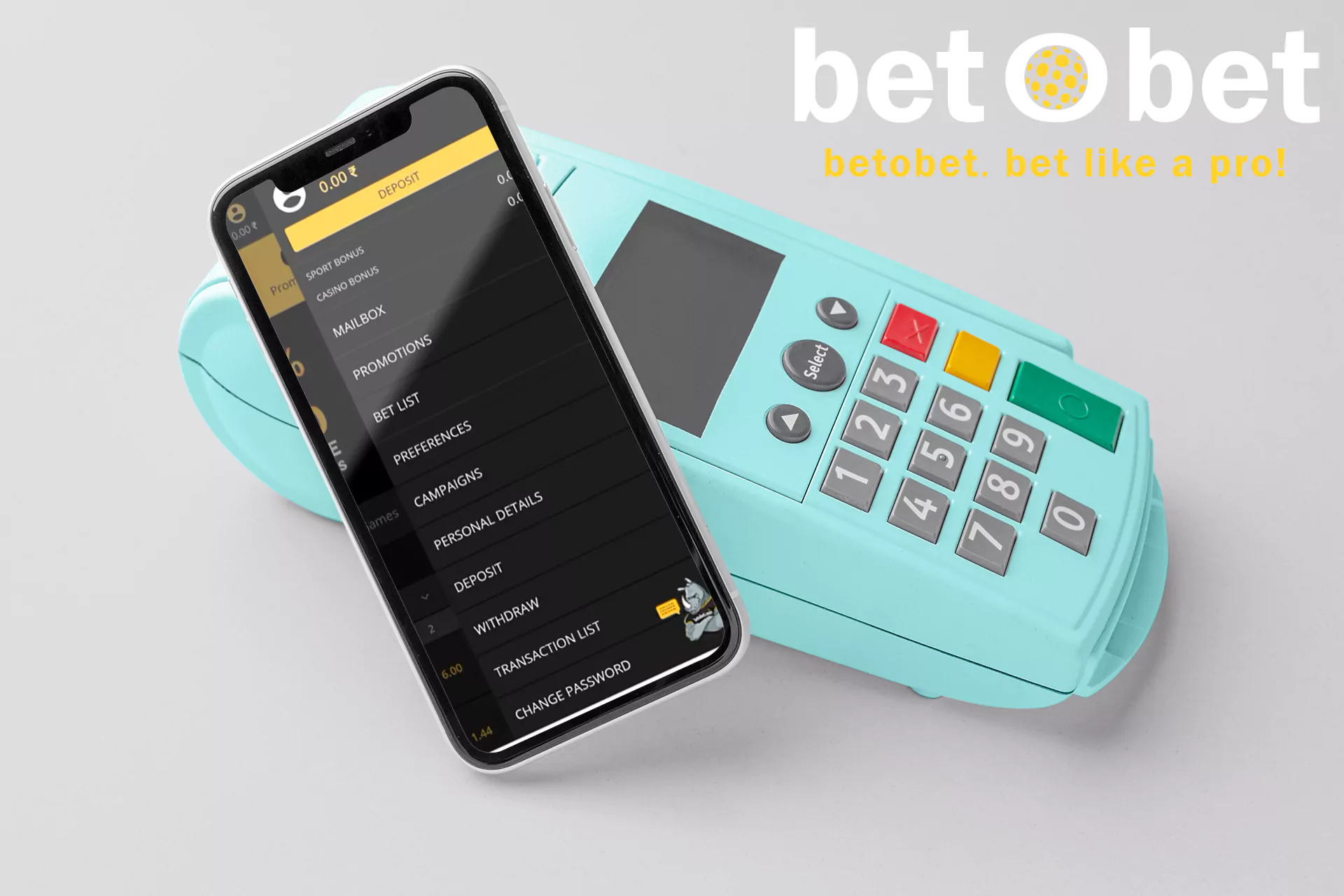 Go to the Withdrawal section in your Bet O Bet account.